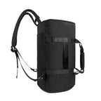 Black backpack on a white background