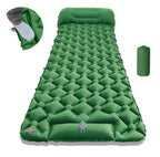Ultralight Camping Sleeping Pad – Foldable Inflatable Air Mattress with Built-In Pillow