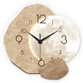 Decorative wall clock with stone design and moon background