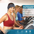 Woman wearing a sports series headband in a gym setting