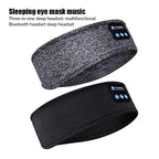 Two sleep headbands with Bluetooth controls on a white background