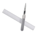 White calligraphy pen with a gray grip on a white background