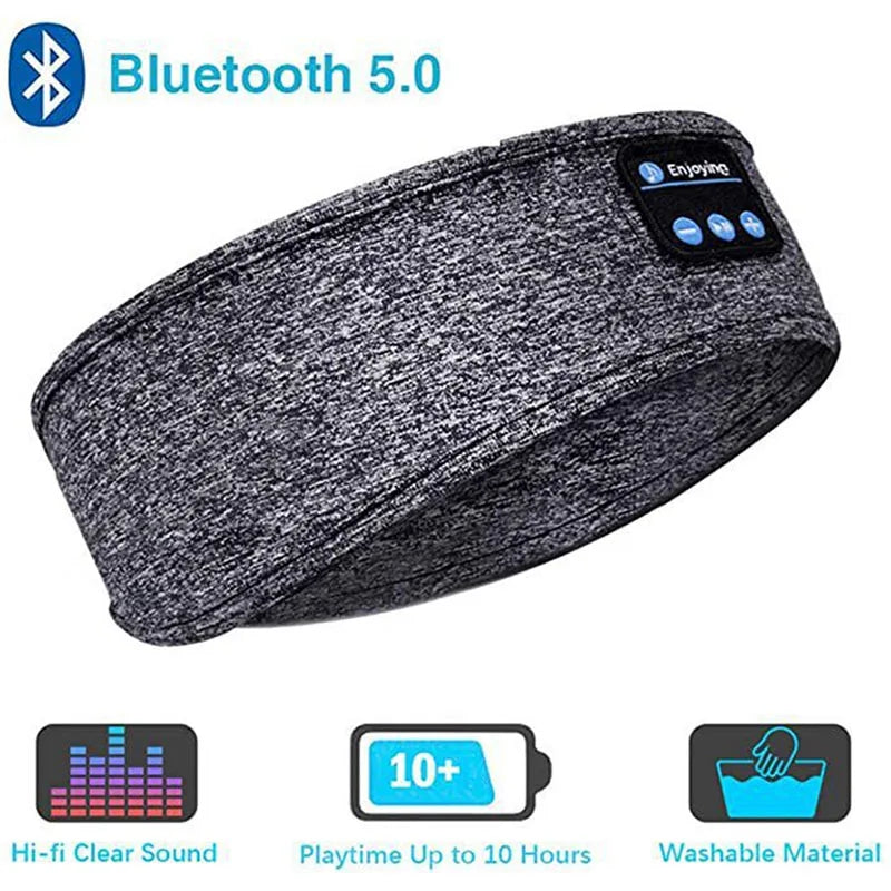 Wireless Bluetooth Earphone Sleeping Running Headband Stereo Earphones Sports Headset Music Hat With Mic Smart Phone Headphone