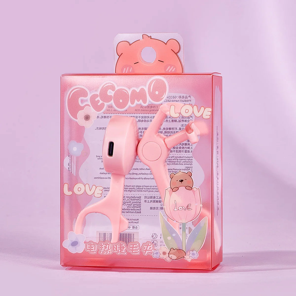 GECOMO Frameless Heated Eyelash Curler Intelligent Temperature Control Rechargeable Eyelash Long-lasting Curling Device