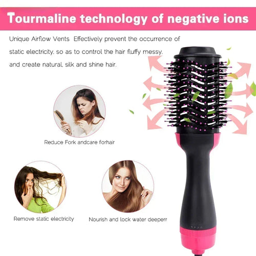 Hair styling tool with tourmaline technology on a white background