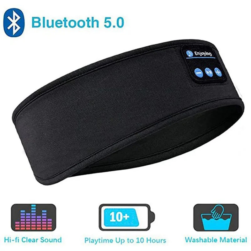 Wireless Bluetooth Earphone Sleeping Running Headband Stereo Earphones Sports Headset Music Hat With Mic Smart Phone Headphone