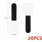 Two black and white adhesive patches with measurements and '20PCS' text on a white background