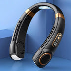 Hands free neck fan with digital display