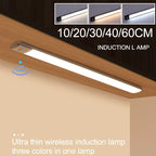 Induction lamp with customizable length and color options on a wooden surface.