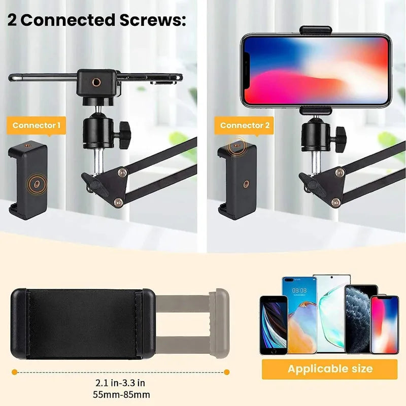 FANGTUOSI 2025 New Tripods Phone Camera tripod Table Stand Set Photography Adjustable With Phone Holder For LED Ring Light