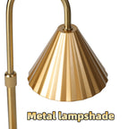 Gold metal lampshade on a white background with text 'Metal lampshade'.