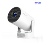 White security camera with black lens on a white background