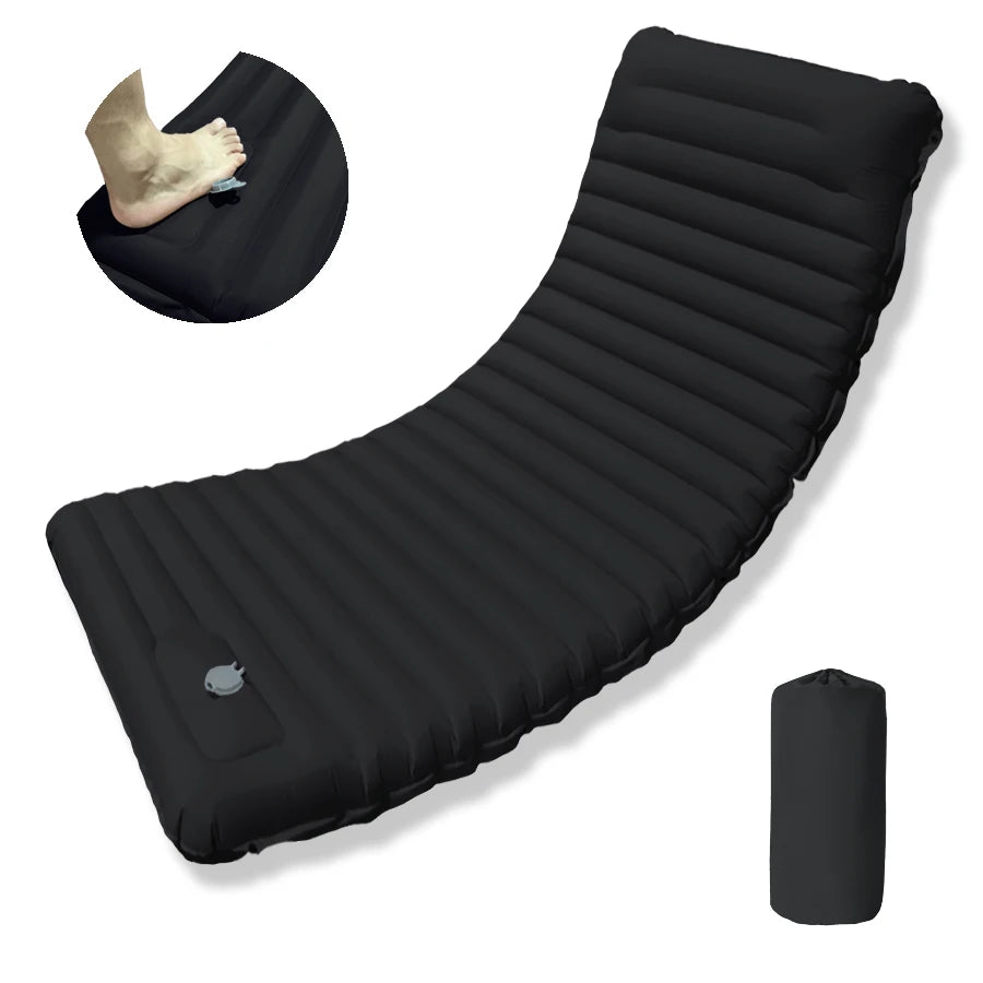 Outdoor Camping Sleeping Pad Folding Sleep Mat Beach Inflat Mattress with Pillows Ultralight Air Mat Travel Hiking New